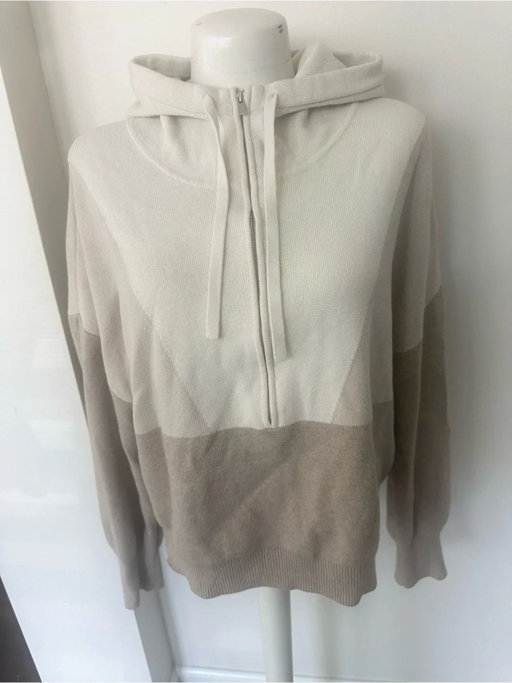 NAADAM 1/2 Zip Hooded Colorblocked Sweater L